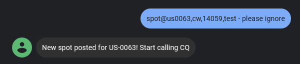 Successful spot over SMS